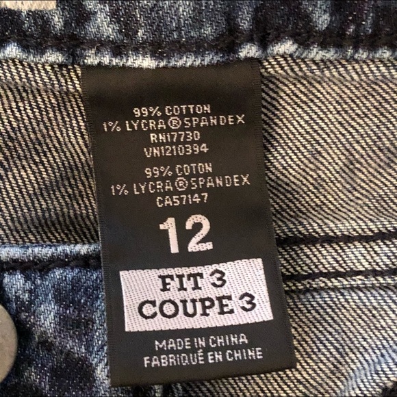 MOSSIMO size 12 blue denim print shorts frayed hem never in dryer like new - Picture 3 of 6